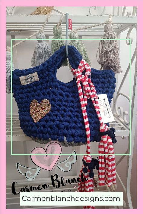bolso de trapillo azul
