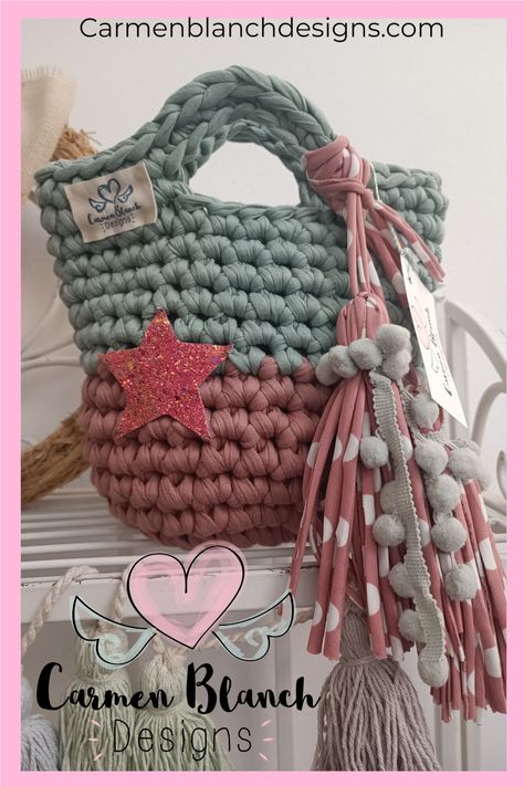 bolso de trapillo cobrizo verde