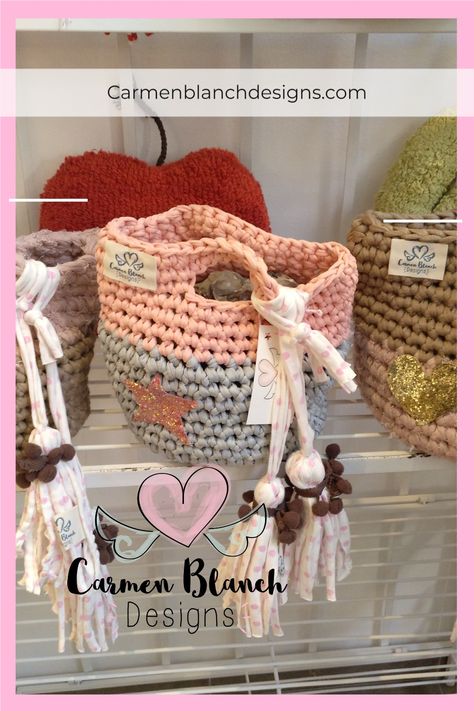 bolso de trapillo gris flojo rosa flojo